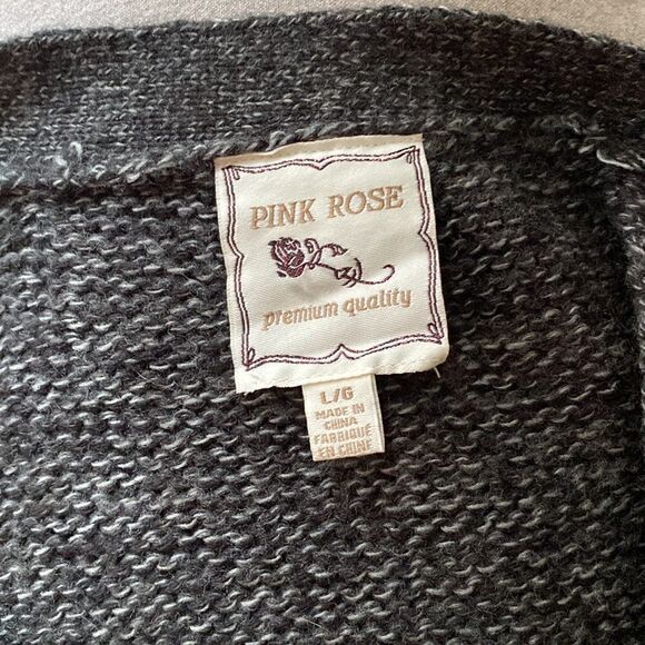 $ 5 $ add on Pink Rose marled black/ gray/ white knit sweater mini dress tunic - Picture 12 of 16